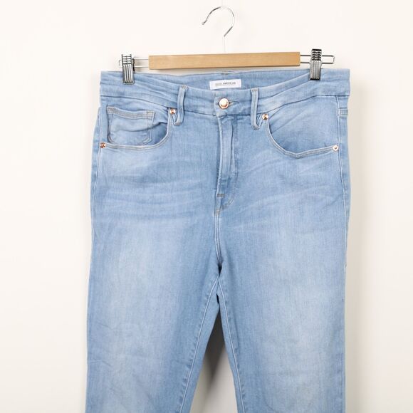 Good American Good Legs Slit Hem Skinny Jeans 12 / 31 - Picture 3 of 9